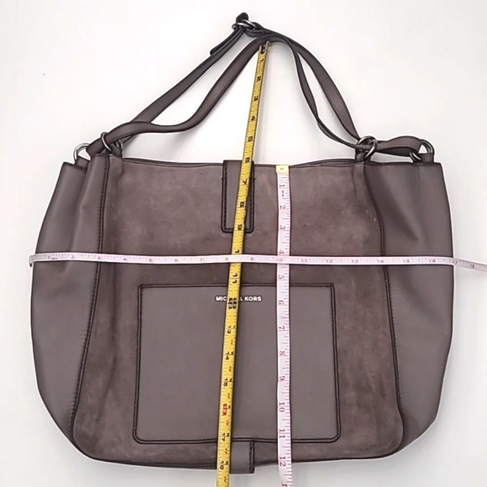 Michael Kors Quincy Hobo Bag Dark Caramel Shoulder Tote Suede Leather Logo NWOT